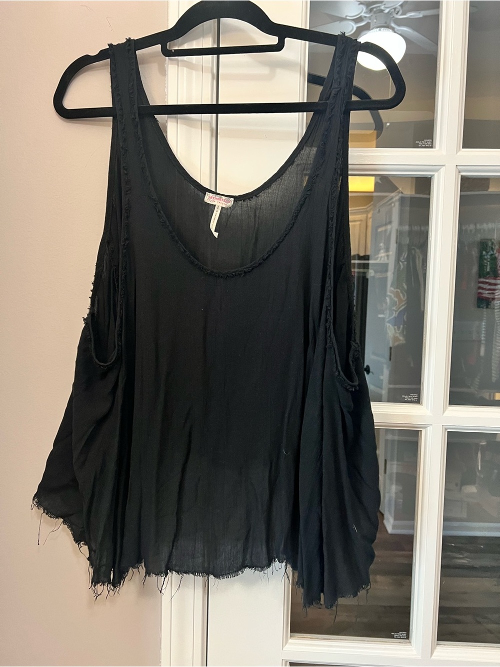 Free People Black Flowing Sleeveless Scoop Tank-perfect layering piece!